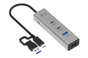 USB Hub - I-Tec - hub - universal charging metal - 4 ports USB Hub - 4 porte - Silver - CAHUBMETAL2A2CPD