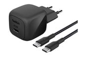 Mobile - Adapters & Chargers - Belkin BoostCharge power adapter - compact - 24 pin USB-C - 45 Watt - with USB-C cable (1m) - WCA013KQ1MBK-B6