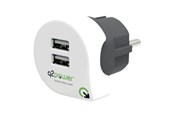 Strömkabel (extern) - Q2Power 2-Port 24W USB-A Vægoplader - 3,300100