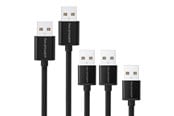 USB-kabel - RAVPower 5 x USB 2.0 to Micro USB Cables (0.3 m + 2 x 0.9 m + 1.8 m + 3.0 m) Black - RP-LC04B
