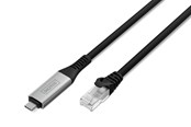 Nätverkskabel - DIGITUS USB-C 3.2 Gen1 to RJ45 Adapter - 3m - Svart - 3m - AK-300601-030-S