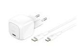 Mobile - Adapters & Chargers - Belkin BoostCharge power adapter - compact - 24 pin USB-C - 30 Watt - with USB-C to Lightning cable (1m) - WCA008KQ1MWH-B5