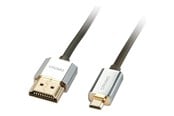Displaykabel - Lindy CROMO Slim High Speed HDMI to micro HDMI Cable with Ethernet - 41680