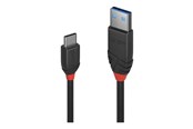 USB-kabel - Lindy Black Line - USB-C cable - 24 pin USB-C to USB Type A - 1 m - 36916