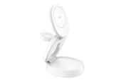 Mobile - Adapters & Chargers - Belkin BoostCharge wireless charging stand - 3-in-1 magnetic compact - + AC power adapter - 15 Watt - WIZ034KQWH