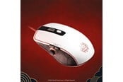 Mus - Lexip X Ubisoft - Assassin's Creed Shadows - mouse - with thumb joystick and ceramic skates - white red black gold - Mouse - Optic - 4 knappar - Svart - UBXLXMS0001
