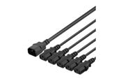 Strömkabel (intern) - Deltaco - power splitter - IEC 60320 C14 to power IEC 60320 C13 - 1 m - DEL-113C