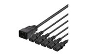 Strömkabel (intern) - Deltaco - power splitter - IEC 60320 C20 to power IEC 60320 C13 - 1 m - DEL-113M