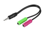 Ljudkabel - Vivanco 1×4 pin plug – 2x 3.5mm 3pin socket 0.1m - 4008928454994