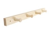 Fästen & gångjärn - Home>it Coat rack 4 hooks pine wood natural RETRO - 12302