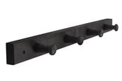 Fästen & gångjärn - Home>it Coat rack 4 hooks pine wood black RETRO - 12303