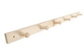 Fästen & gångjärn - Home>it Coat rack 6 hooks pine wood natural RETRO - 12304