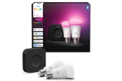 Smarta Hem - Philips Hue Startpaket: 2 st E27 färgkompatibla smarta ljuskällor + Bridge Pro - 929003853518