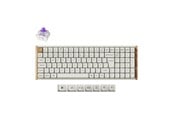 Tangentbord - Keychron K4 HE SE (Wood) - Wireless Tri-Mode Hot Swap QMK Gateron 2.0 Purple Magnetic (Hall Effect) - Gaming Tangentbord - Nordisk - Vit - K4H-Q1-BO