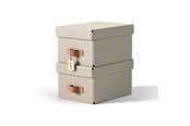 Arkivering & Förvaring - Leitz  Puro Förvaringslåda med lock, liten, 7L, 100% återvunnen kartong, 2-pack, beige - 61470012