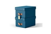 Arkivering & Förvaring - Leitz Puro Förvaringslåda med lock, liten, 7L, 100% återvunnen kartong, 2-pack, mörkblå - 61470068