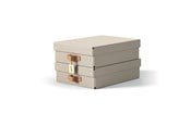 Arkivering & Förvaring - Leitz Puro förvaringslåda med lock, medium låg, 8L, 100% återvunnen kartong, 2-pack, beige - 61480012