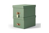 Arkivering & Förvaring - Leitz Puro förvaringslåda med lock, medium, 17 liter, 100% återvunnen kartong, 2-pack, grön - 61490050