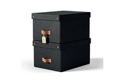 Arkivering & Förvaring - Leitz  Puro förvaringslåda med lock, medium, 17 liter, 100% återvunnen kartong, 2-pack, svart - 61490095