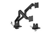 Monitorfäste - DUTZO Skärmstativ för 2 skärmar (24" - 45") - Heavy Duty Deluxe med USB A & C-portar - Svart - MMHDDLX-2B