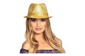 Outfits & kostymer - Boland Hat Popstar Sequins Gold - 01291