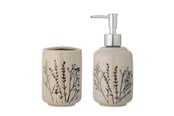 Badrumstillbehör - Bloomingville - Bea Soap Dispenser Set - Stoneware - 82055045