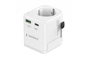 Strömkabel (extern) - Gembird Grounded universal travel power adapter - 20W - TPA-EU1A1C20-01-W