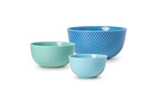 Bordsdukning - Lyngby Porcelæn - Rhombe Color Bowl Blue - Set of 3 - 25209