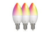 Smarta Hem - Deltaco SMART HOME - LED light bulb - shape: C37 - E14 - 4.9 W - RGB light - 2700-6500 K - white (pack of 3) - SH-LE14C37RGB02-3P