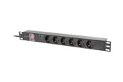 Strömkabel (extern) - Lanberg - power distribution unit - 2500 Watt - PDU-06F-0200-IEC-BK