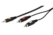 Ljudkabel - Vivanco Audio Cable 1x3.5mm / 2xRCA 1.5m Black - 4008928460308