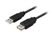 USB-kabel - Deltaco USB2-101S - USB extension cable - USB to USB - 10 cm - USB2-101S