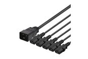 Strömkabel (intern) - Deltaco - power splitter - IEC 60320 C20 to power IEC 60320 C13 - 2 m - DEL-113N