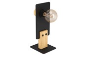 Lampor - EGLO BRAMERTON BORD E27 SVART/TRÄ FSC - 43754