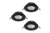 Lampor - EGLO MAZUBY INBYGGD. KIP SET Ø87 GU10 3X345LM SVART - 31924