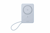 PowerBank - UGREEN MagFlow Qi2.2 25 W Magnetic Wireless Powerbank with Built-in Cable PowerBank - Silver - 10000 mAh - 65958