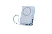 PowerBank - UGREEN MagFlow Qi2.2 25 W Magnetic Wireless Powerbank with Retractable Cable PowerBank - Silver - 20000 mAh - 65959