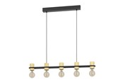 Lampor - EGLO CHIEVELEY LÅNGBORD 5XE27 L885 SVART/NATUR FSC - 43541