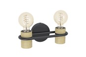 Lampor - EGLO CHIEVELEY WALL 2XE27 SVART/NATUR FSC - 43542