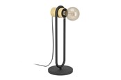 Lampor - EGLO CHIEVELEY BORD E27 H410 SVART/NATUR FSC - 43543