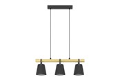 Lampor - EGLO BOYLE LÅNGBORD 3XE27 L780 SVART/NATUR FSC - 43636