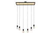 Lampor - EGLO CONSETT LONG TABLE 6L E27 SVART/TRÄ FSC - 43725