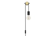 Lampor - EGLO BUDDON WALL E27 SVART/TRÄ - 43898