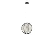 Lampor - EGLO WAVERTON PENDANT Ø400 E27 SVART/TRÄ/VIT - 44005
