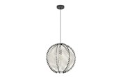 Lampor - EGLO WAVERTON PENDANT Ø480 E27 SVART/TRÄ/VIT - 44006