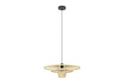 Lampor - EGLO LYDNEY HÄNGE Ø570 E27 SVART/BAMBU - 44012