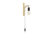 Lampor - EGLO POCKLEY WALL E27 SVART/TRÄ FSC - 44013
