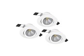Lampor - EGLO SALICETO INBYGGD. SET KIP Ø88 3X450LM DÄMPARE. VIT - 900745