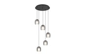 Lampor - EGLO CIAMPINO CLUSTER 5XE27 SVART/SVART TRANSP. - 901194