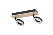 Lampor - EGLO RIELVES TRACK L280 2X4.2W TRÄ/SVART/VIT FSC - 901203